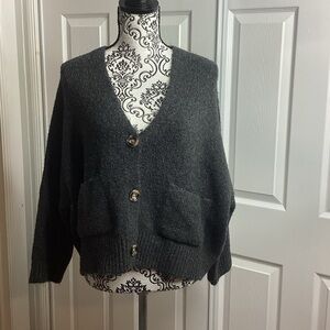 Yummy Sweater Co Gray Cardigan Sweater Oversized XS